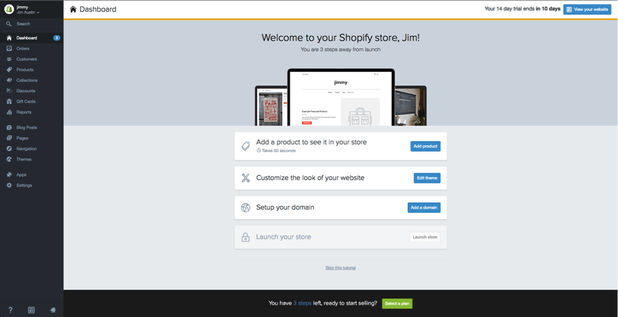 Shopify известна своим простым и понятным интерфейсом